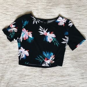 Forever 21 tropical floral crop top
